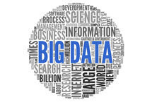 Word cloud of Big data with other terms such as business, information, billion, science, large, world, new, and many others