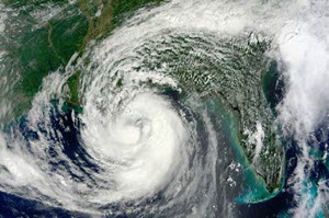 Stock photo of bird's eye view of hurricane