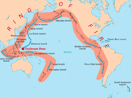 Map of ring of fire