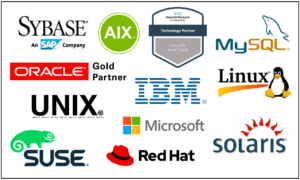 Shadowbase partners include but are not limited to Redhat, HPE, Microsoft, Linux, Oracle, IBM, Sybase, AIX, MySQL, UNIX, SuSE, and solaris
