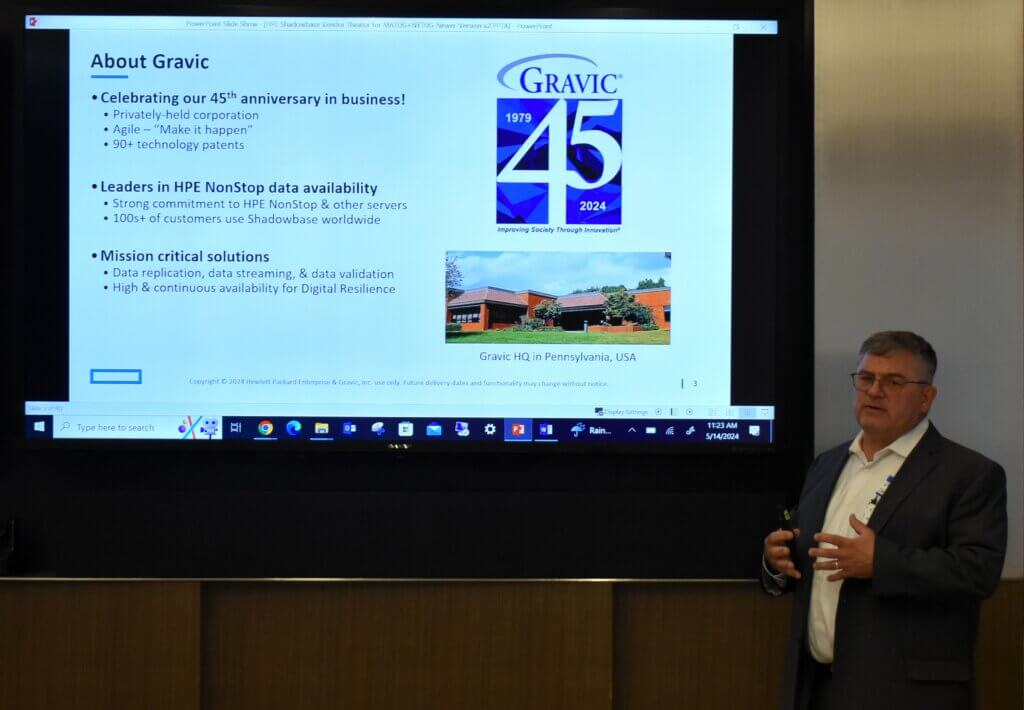 Paul Holenstein, Gravic EVP, presenting at MATUG 2024