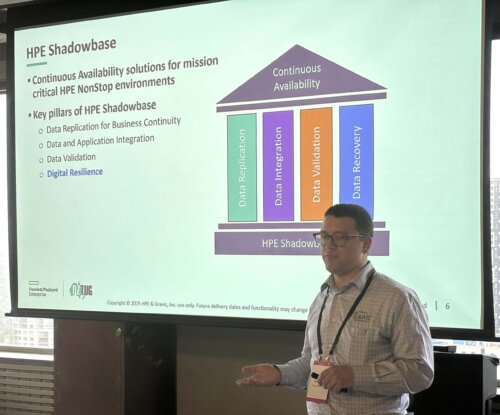 Paden Holenstein presents on HPE Shadowbase Continuous Availability at OZTUG 2025.