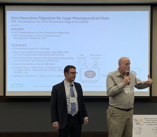Paden Holenstein and Eugene Stevens presenting a customer use case