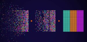 Pixels being assembled